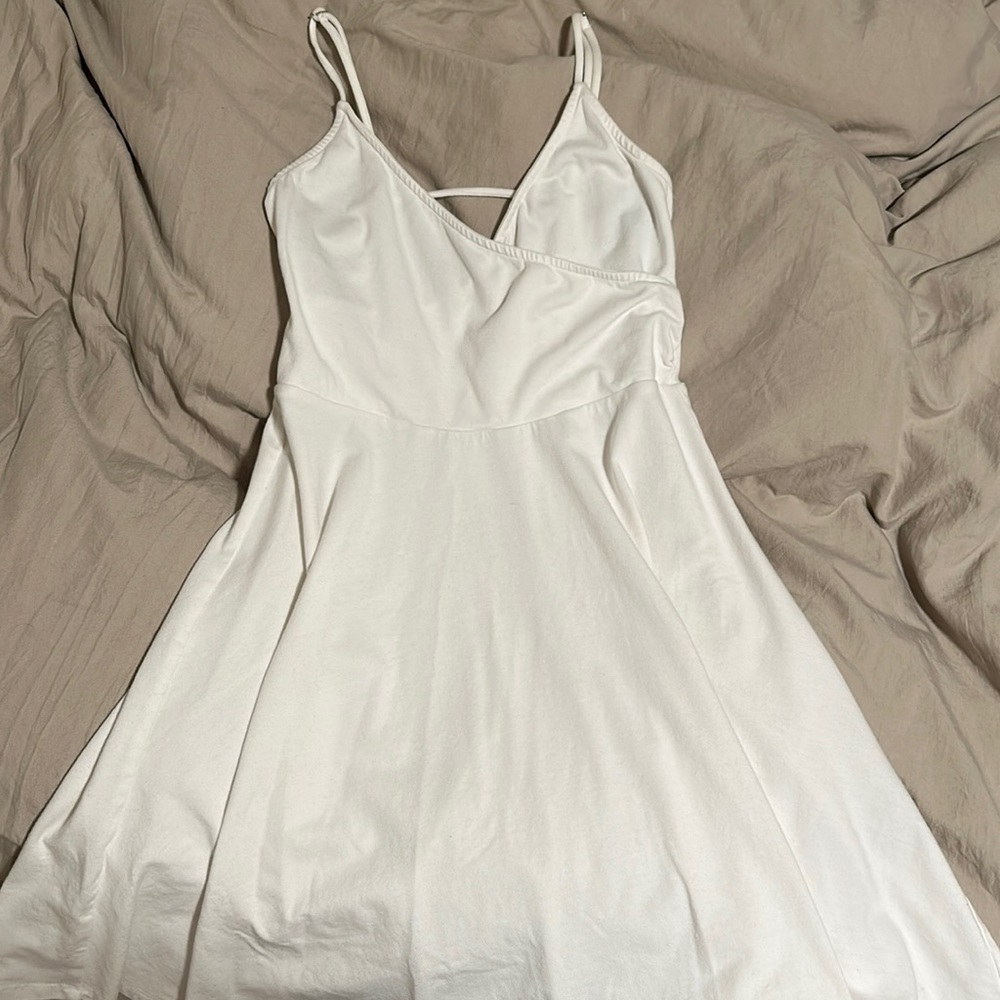 white flare dress
